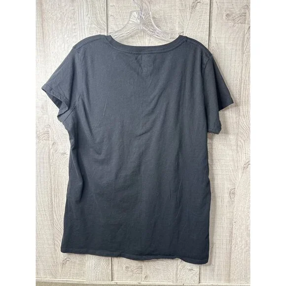 Holiday Time Jingle Bells Graphic T Shirt Womens XL Black Christmas Top - Picture 2 of 6